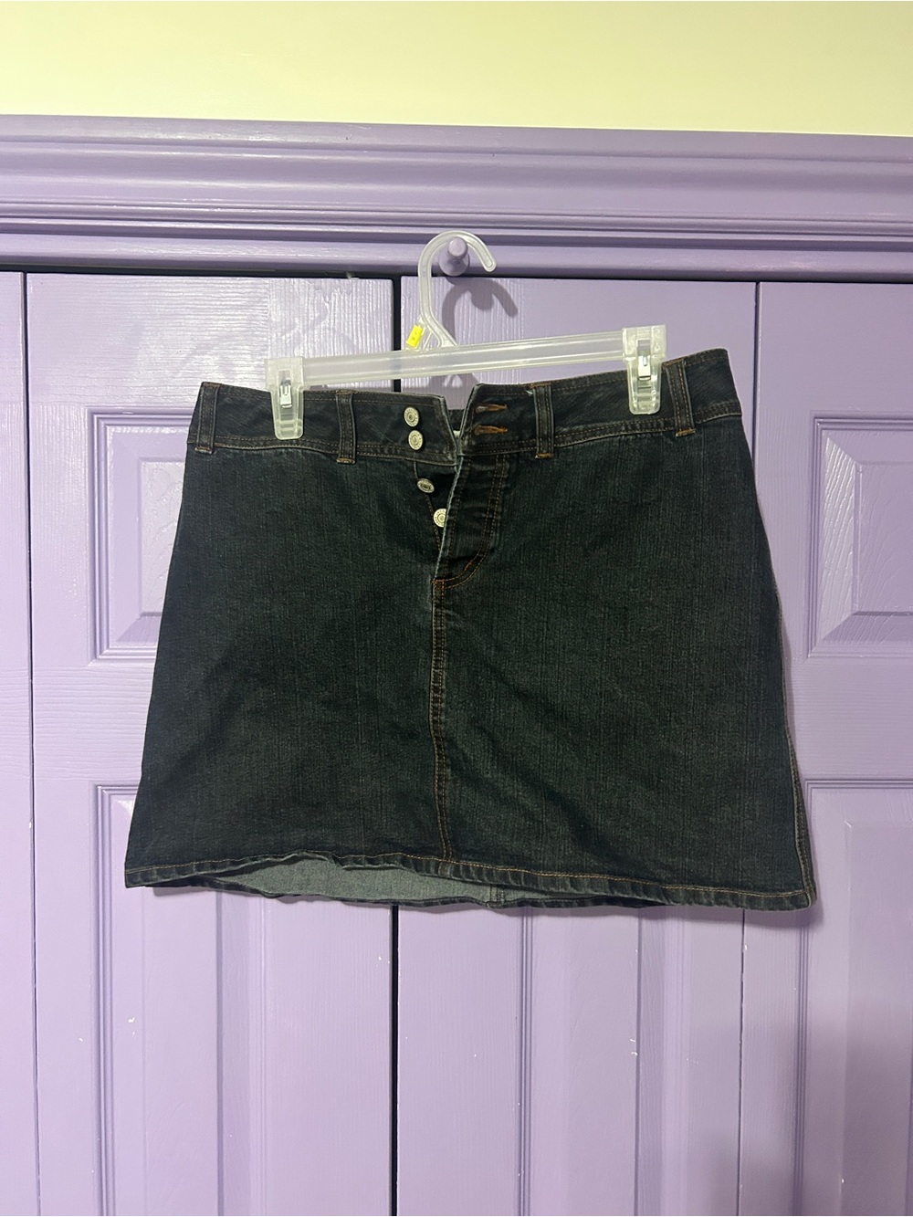 Dark Wash Denim Mini Skirt - Unbranded